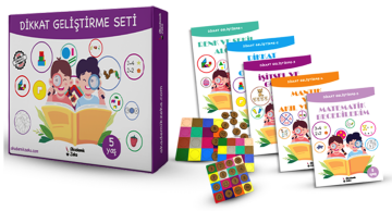 5 Yaş Dikkat Geliştirme Seti (5 KİTAP VE ÇÖZÜM PİYON SETİ)