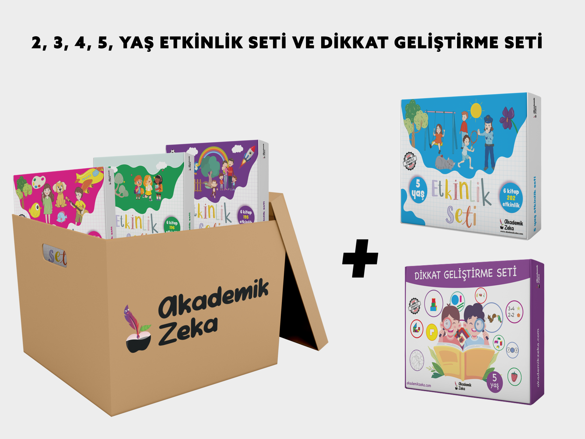 2,3,4,5 Yaş Etkinlik Seti + Dikkat Geliştirme Seti