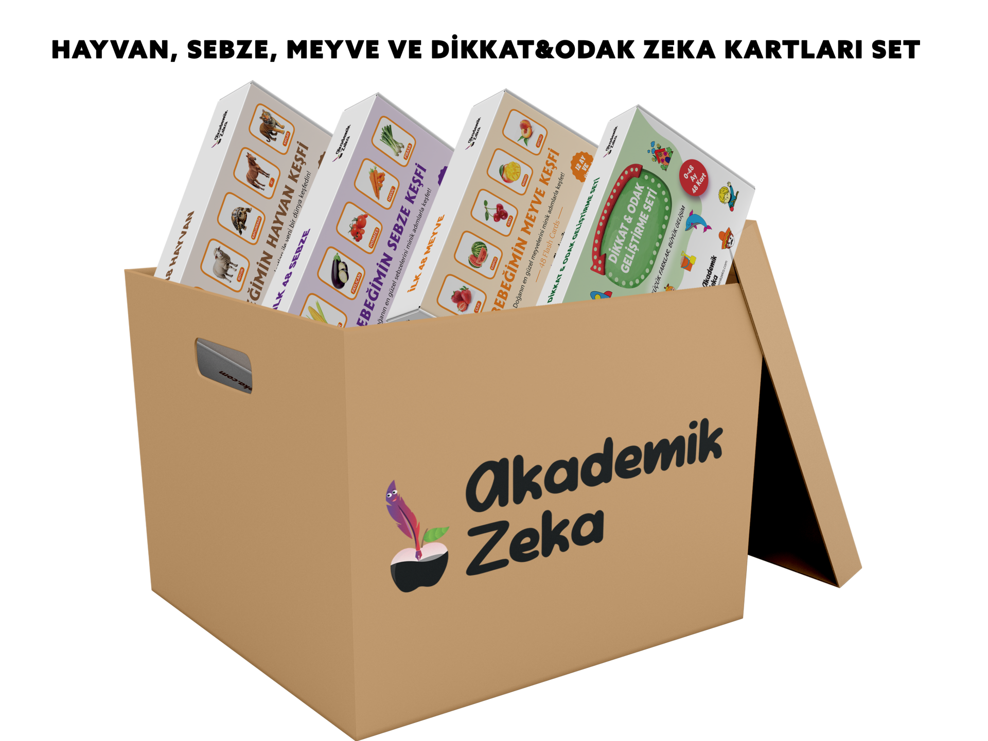 Sebze,Meyve,Hayvan ve Dikkat&Odak Geliştirme Zeka Kartları