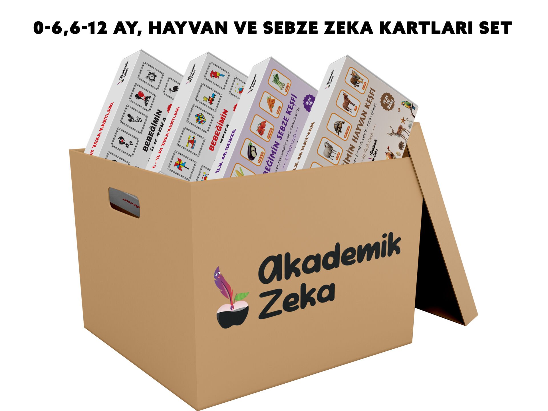 0-6 + 6-12 + Hayvan + Sebze Zeka Kartları Set