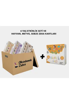 6 Yaş Etkinlik Seti ve Hayvanlar, Meyveler, Sebzeler zeka kartı