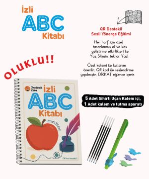 İzli Abc Kitabı oluklu ( 1 adet sihirli uçan kalem-aparatı ve 5 adet kalem içi)