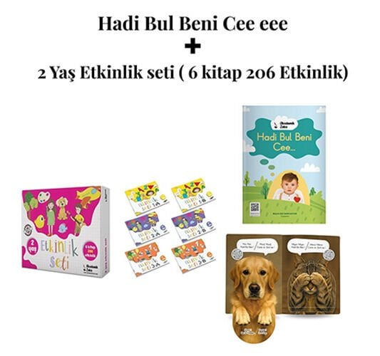 Hadi Bul Beni Cee eee Türkçe & İngilizce Sesli Yönerge ve 2 Yaş Etkinlik seti (6 kitap206 Etkinlik)