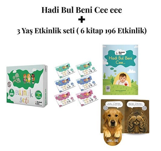 Hadi Bul Beni Cee eee Türkçe & İngilizce Sesli Yönerge ve 3 Yaş Etkinlik set(6 kitap 196 Etkinlik)